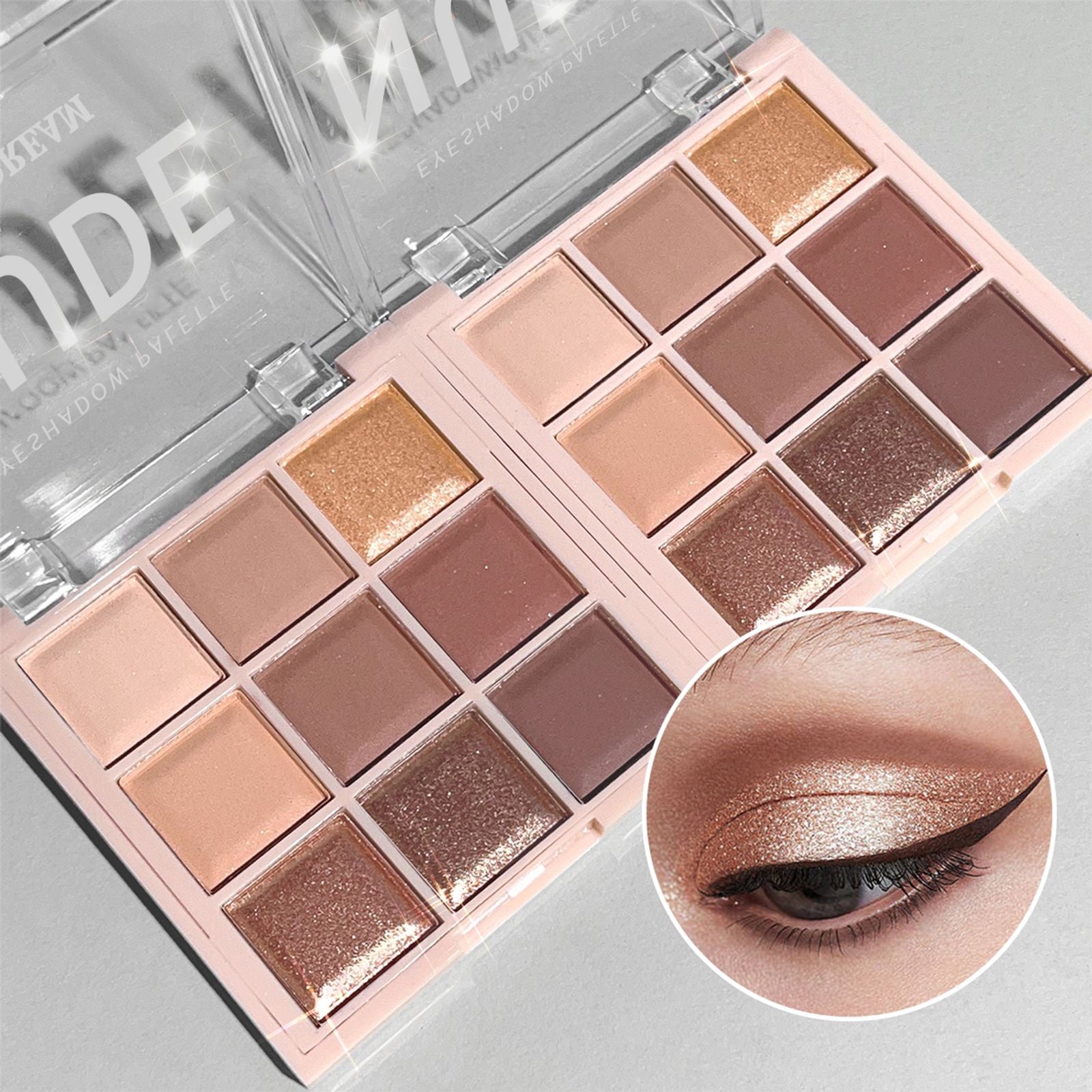 9-Color Matte & Shimmer Eyeshadow Palette - Soft Milk Tea Tones