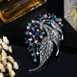 Elegant Colorful Hollow Leaf Brooch for Women