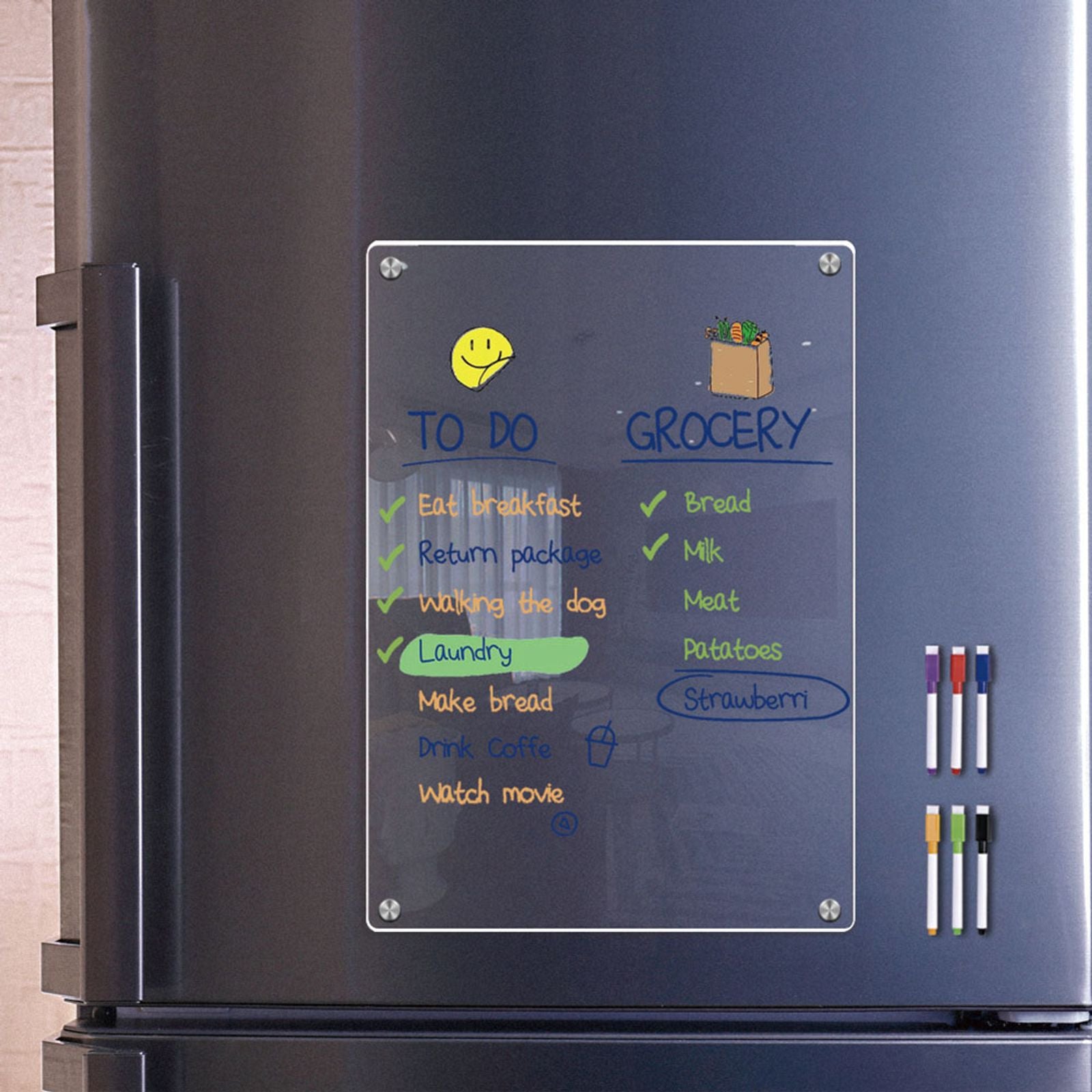 Clear Acrylic Magnetic Calendar - Reusable Dry Erase Board