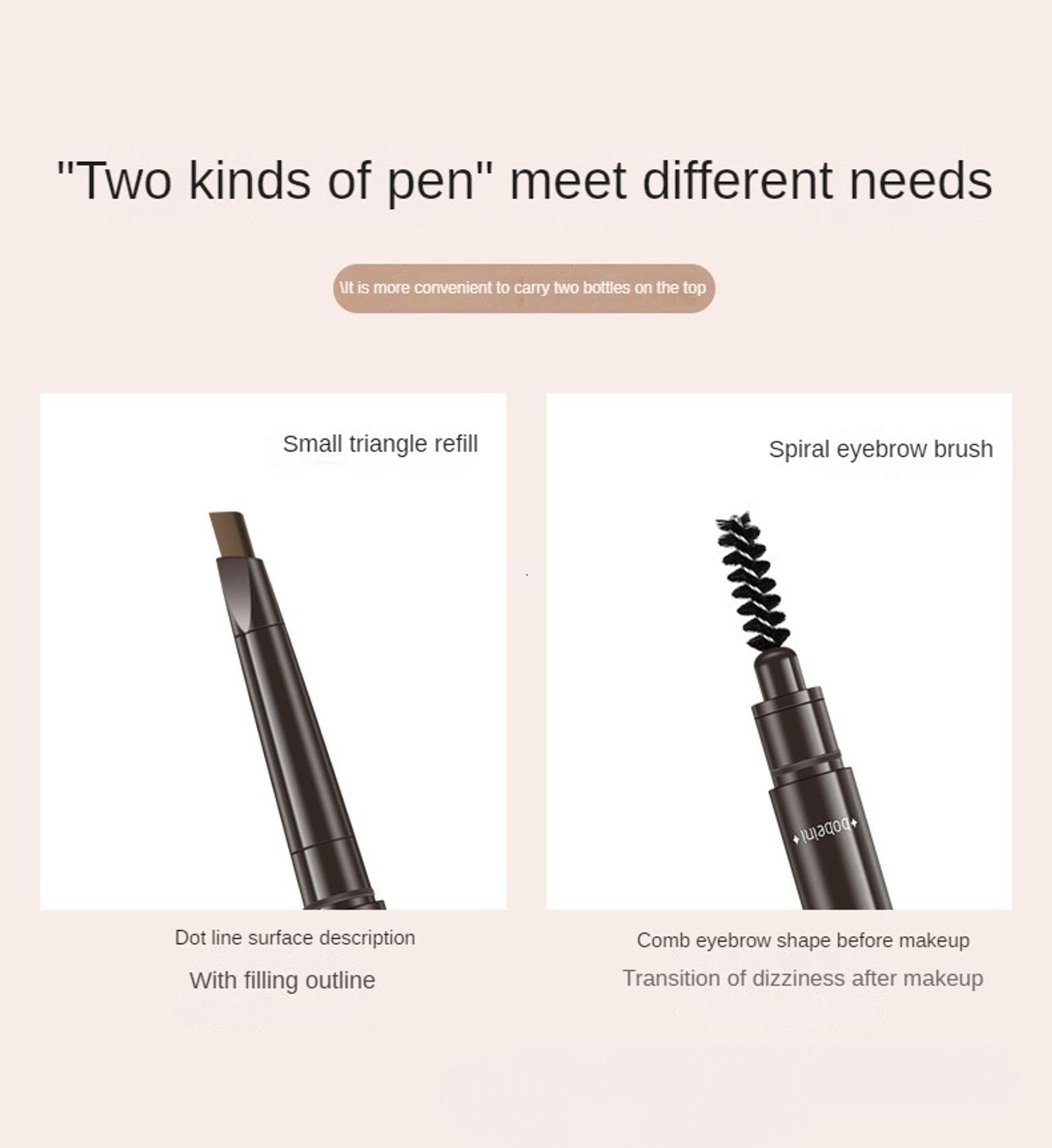2 in 1 Waterproof Eyebrow Pencil - Long Lasting & Easy to Use