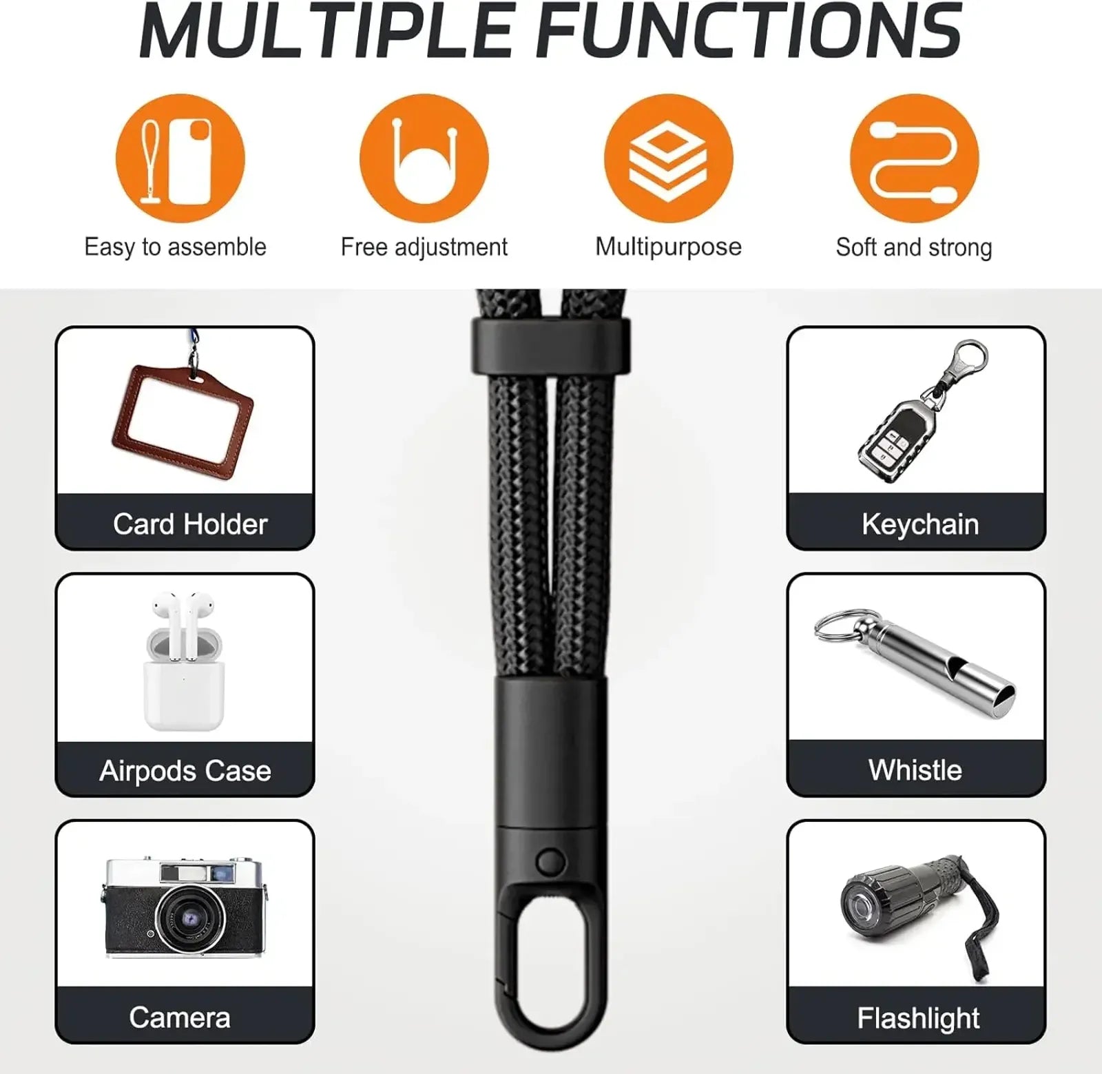 Universal Adjustable Mobile Phone Lanyard with Anti-drop Design