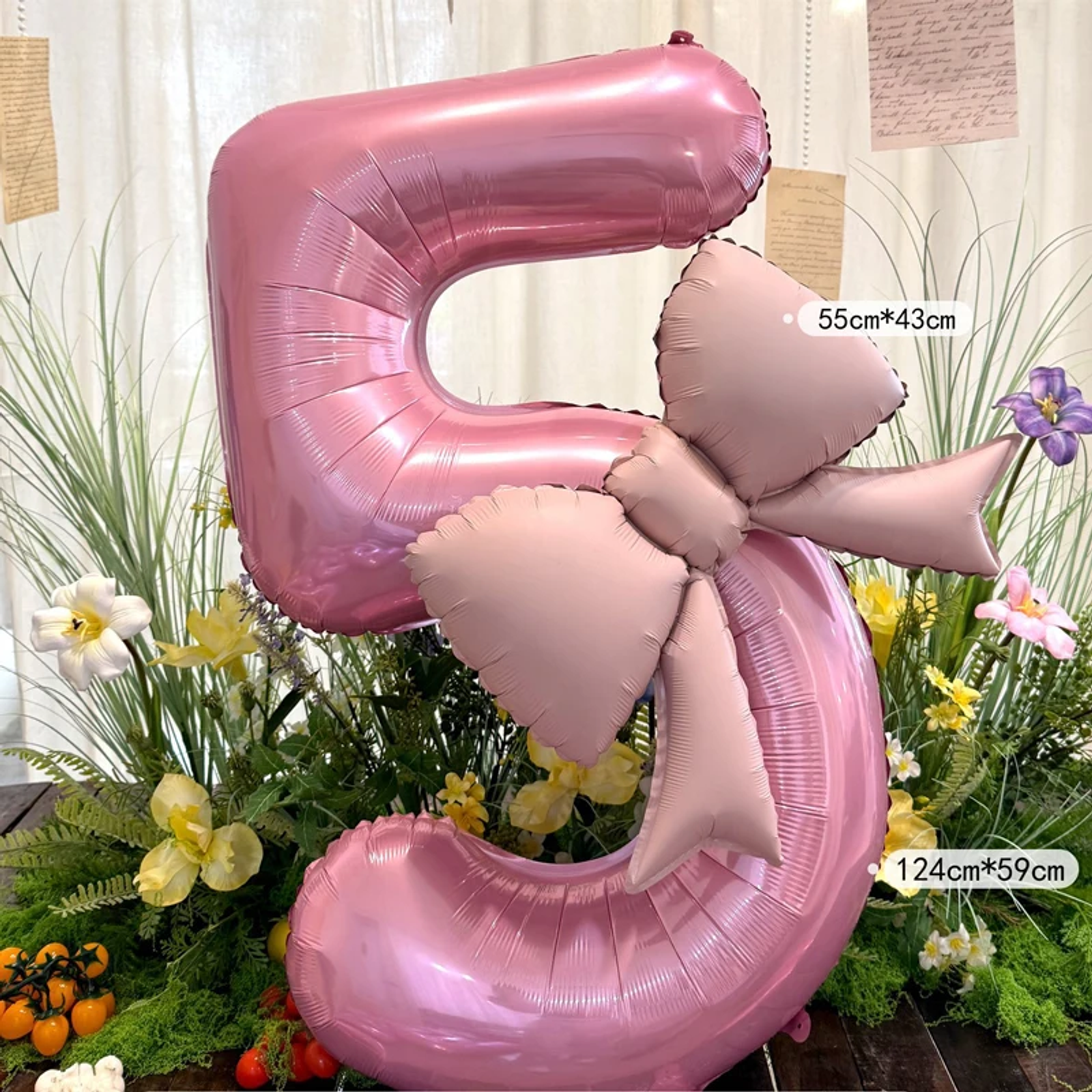 40-Inch Pink Bowknot Aluminum Foil Balloons