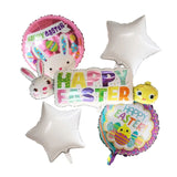 5 Pcs Cartoon Rabbit Foil Balloons for Easter & Birthday