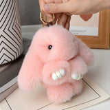 Yupsk 15cm Multi-Color Rabbit Fur Keychain for Women