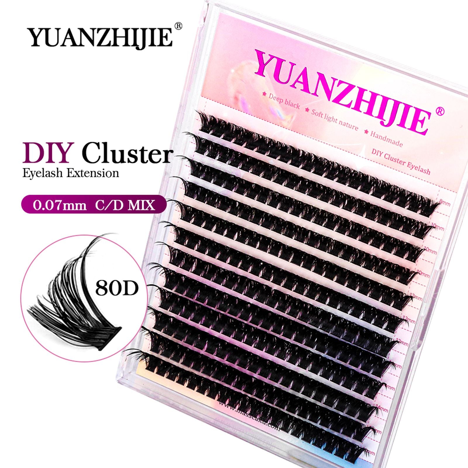 YUANZHIJIE Individual Eyelash Extensions - C/D Curl Wispy Volume