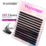 YUANZHIJIE Individual Eyelash Extensions - C/D Curl Wispy Volume