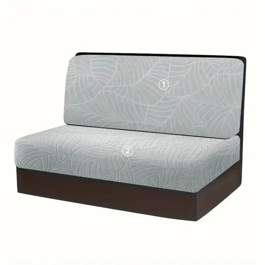 2 Pcs Leaves Jacquard RV Dinette Cushion Covers