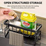 Kitchen Sink Drain Rack Organizer with Soap Holder
