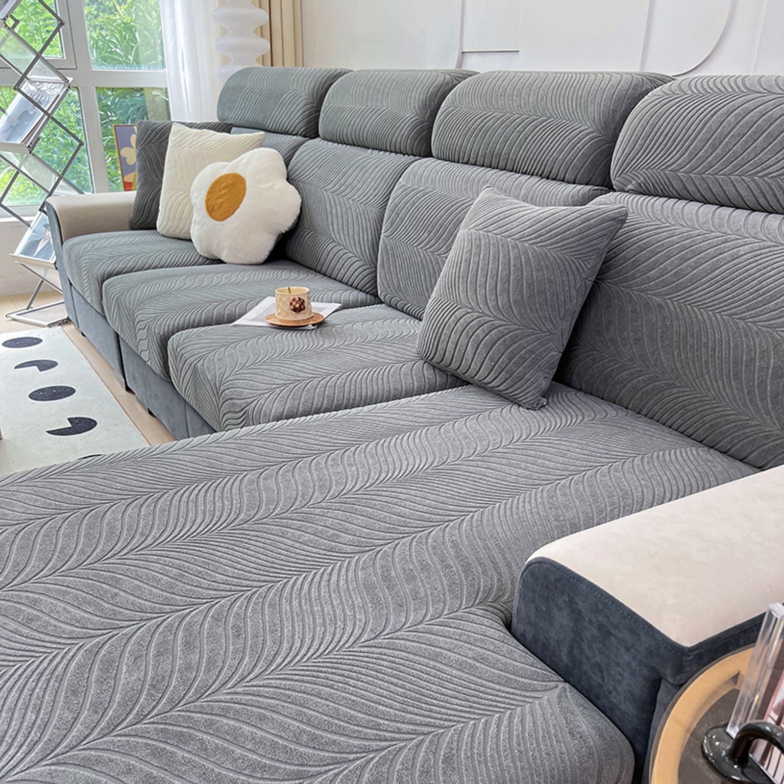 Splash-Proof Jacquard Sofa Cover - High Elasticity & Anti-Dirt