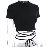 Women’s Black Short Sleeve Crop Top