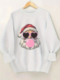 Fashionable Christmas Santa Claus Printed Hoodie