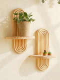 Boho Style Wooden Geometric Wall Shelves