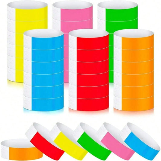 100/500 Pcs Waterproof Paper Wristbands for Parties