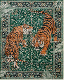 Green Bohemian Jungle Tiger Door Mat