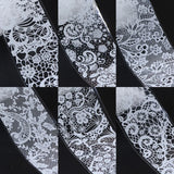 10 Rolls of White and Black Lace Nail Art Foils Set