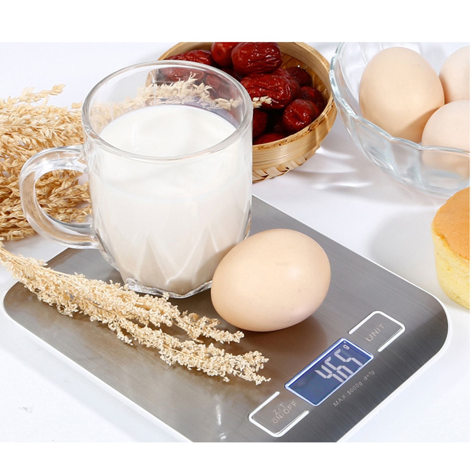 Portable Kitchen Scale with Stainless Steel Surface