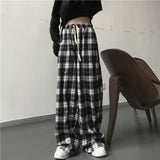 Oversized Black Plaid Women’s Sweatpants