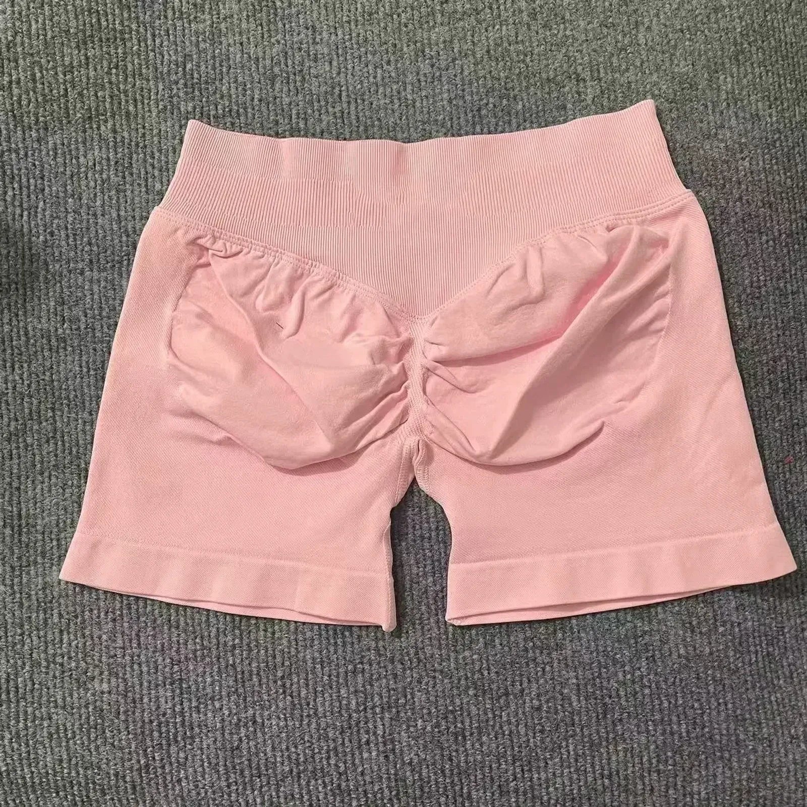 Dfyoga Workout Scrunch Shorts Set with Halter Sports Bra