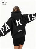 Trendy Loose Casual Pullover Hoodie with Letter Print