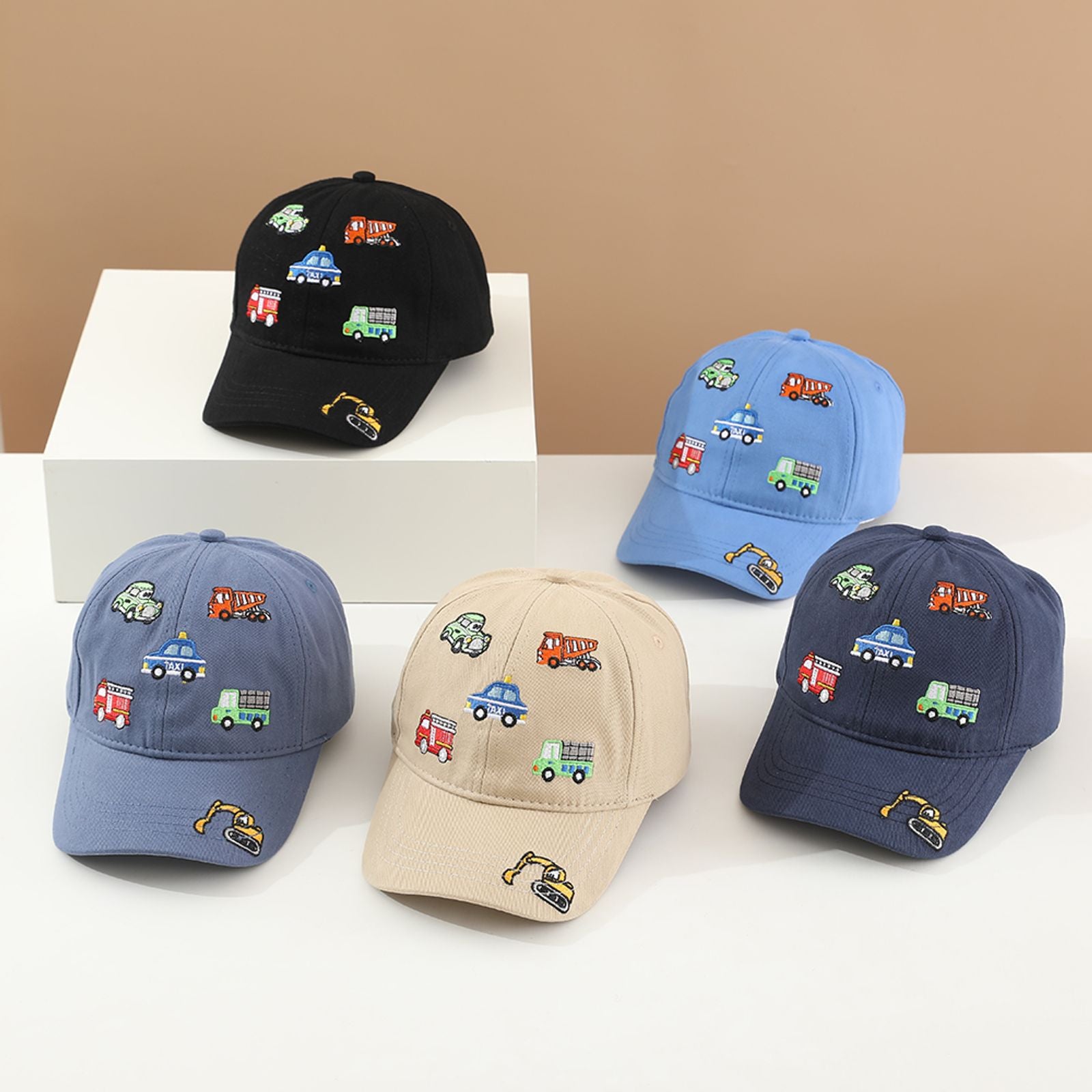 Spring Kids Baseball Cap with Car Embroidery