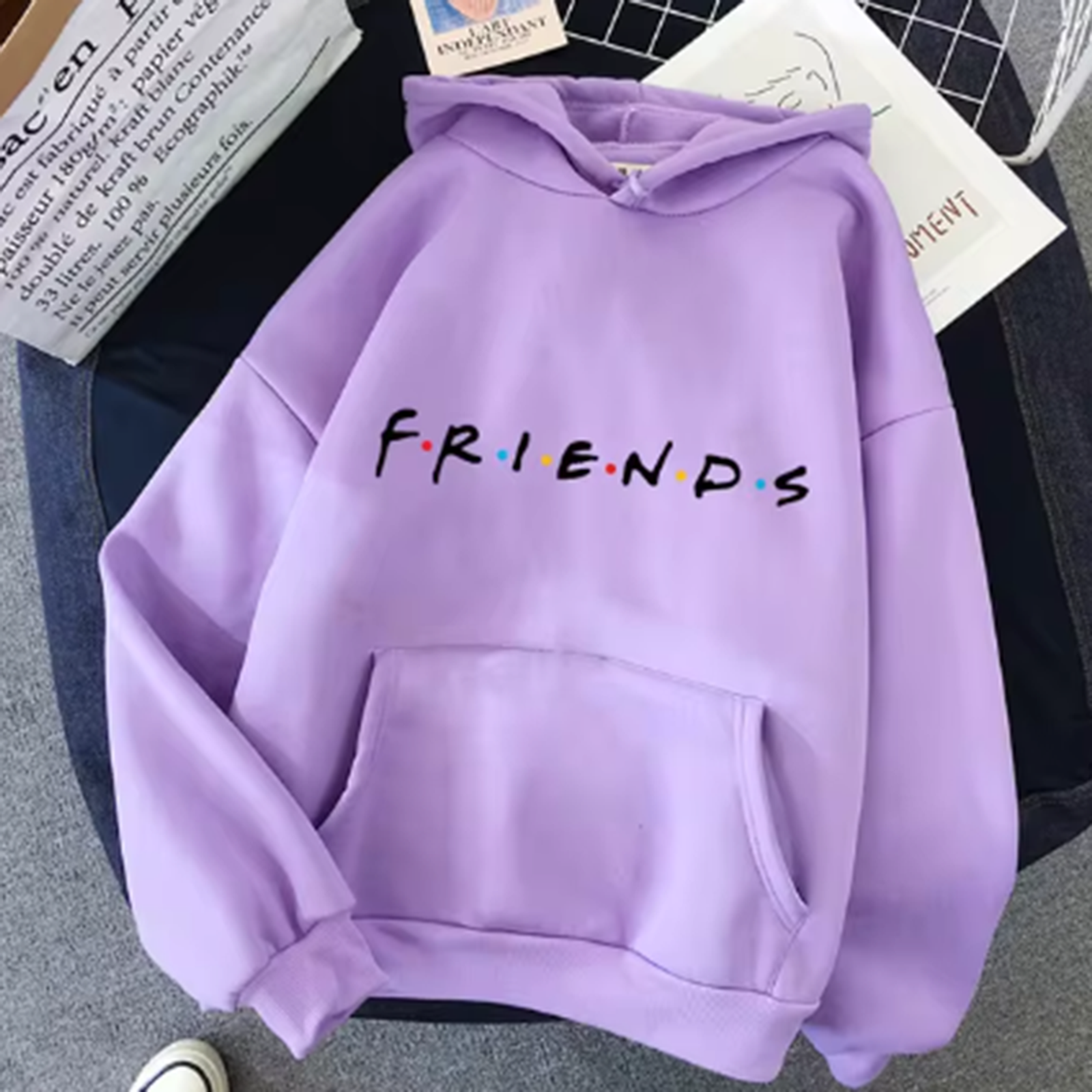 Women's Friends Print Hoodie Long Sleeve Pullover