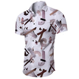 Men's Summer Letter Print Short-Sleeved Hawaiian Shirt