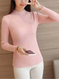 Autumn Women's Mock Neck Ruffle Sweater