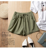 High Waisted Casual Linen Shorts for Women