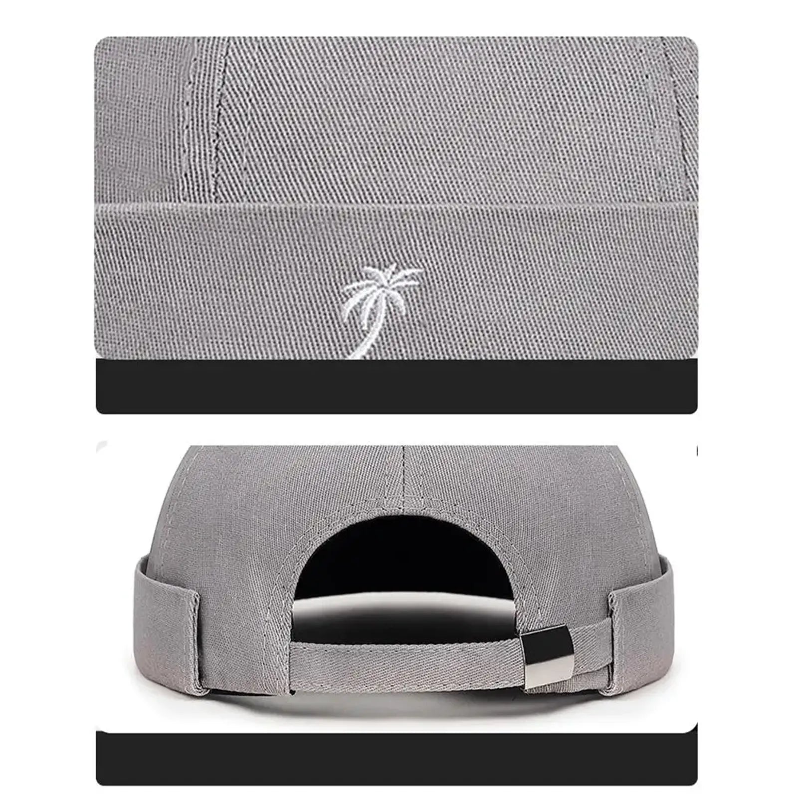 Embroidered Coconut Tree Beanie Hat for Men and Women