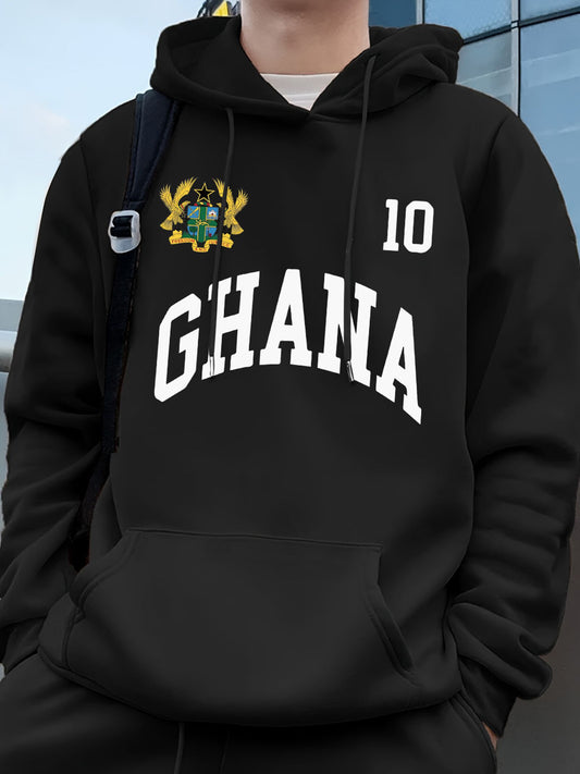 Ghana Emblem Fleece Hoodie for Men