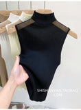 Y2K Mesh Knitted Tank Top for Women
