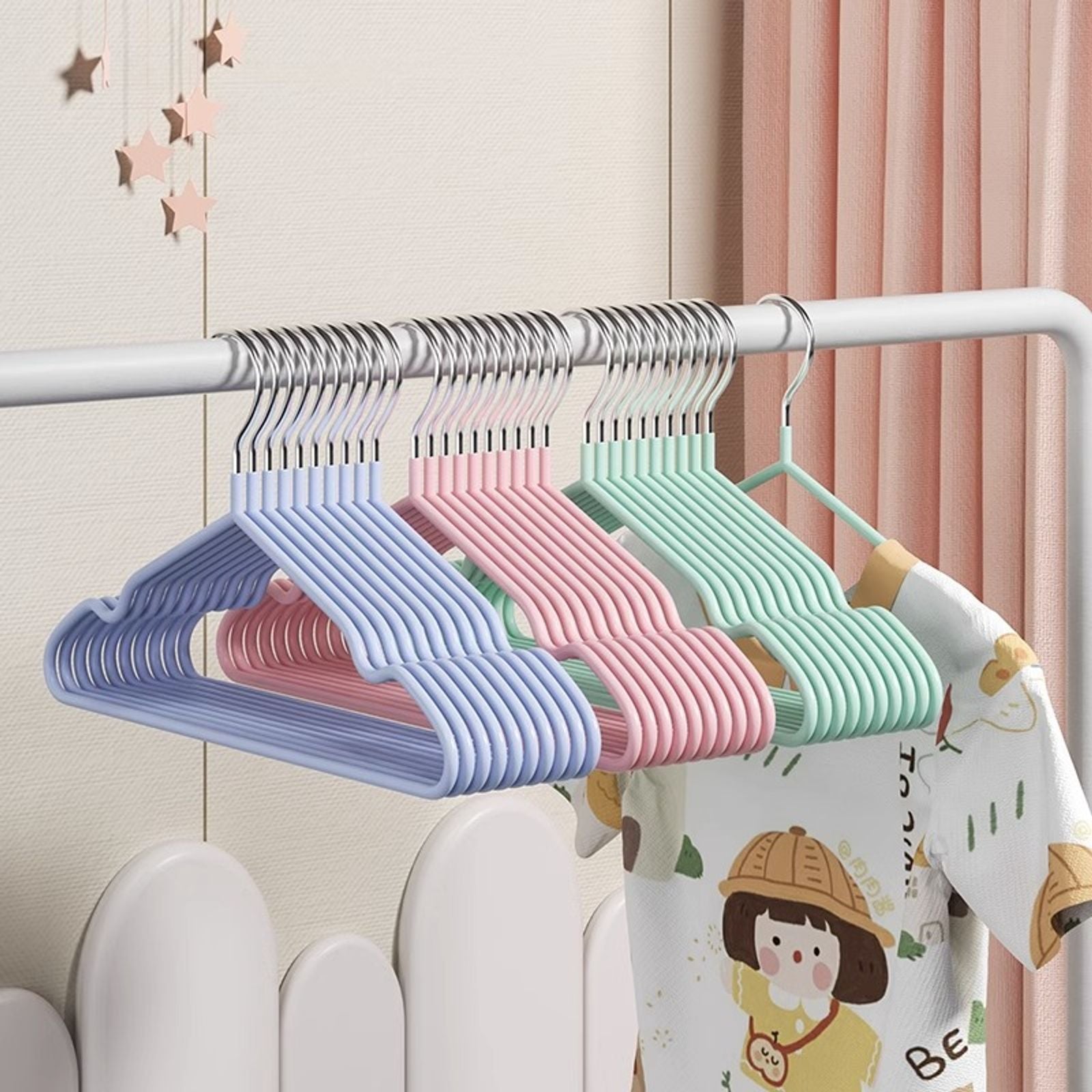 10pcs Durable No-Slip Metal Clothes Hangers