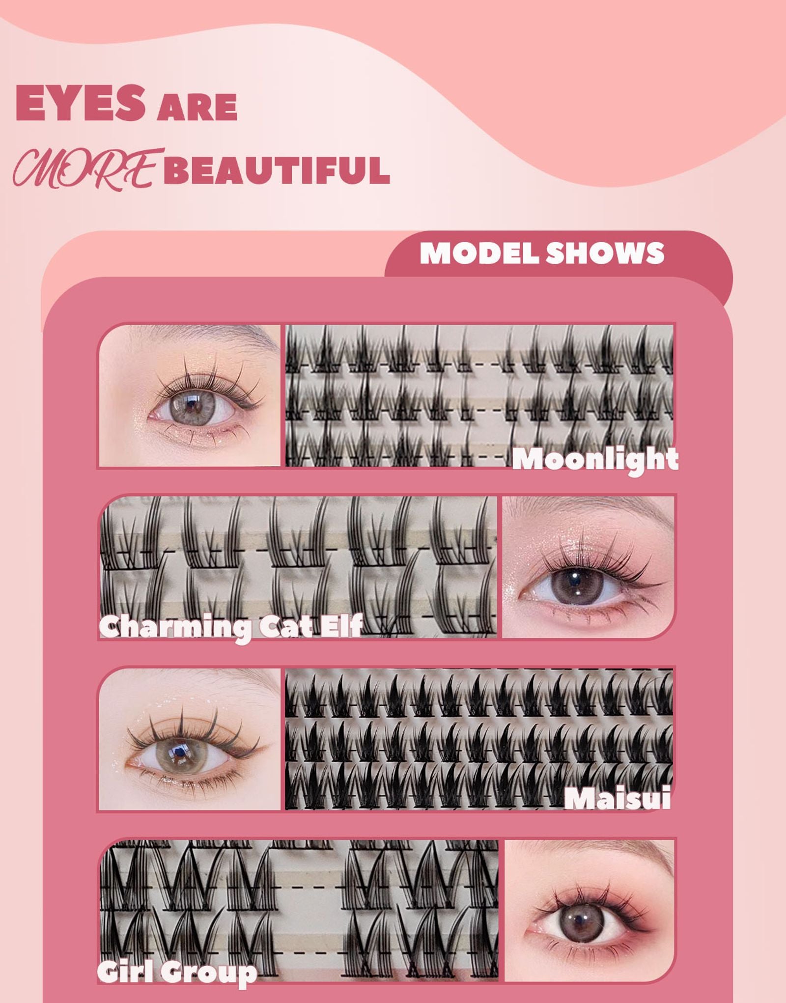 Large Capacity Individual Cluster False Eyelashes