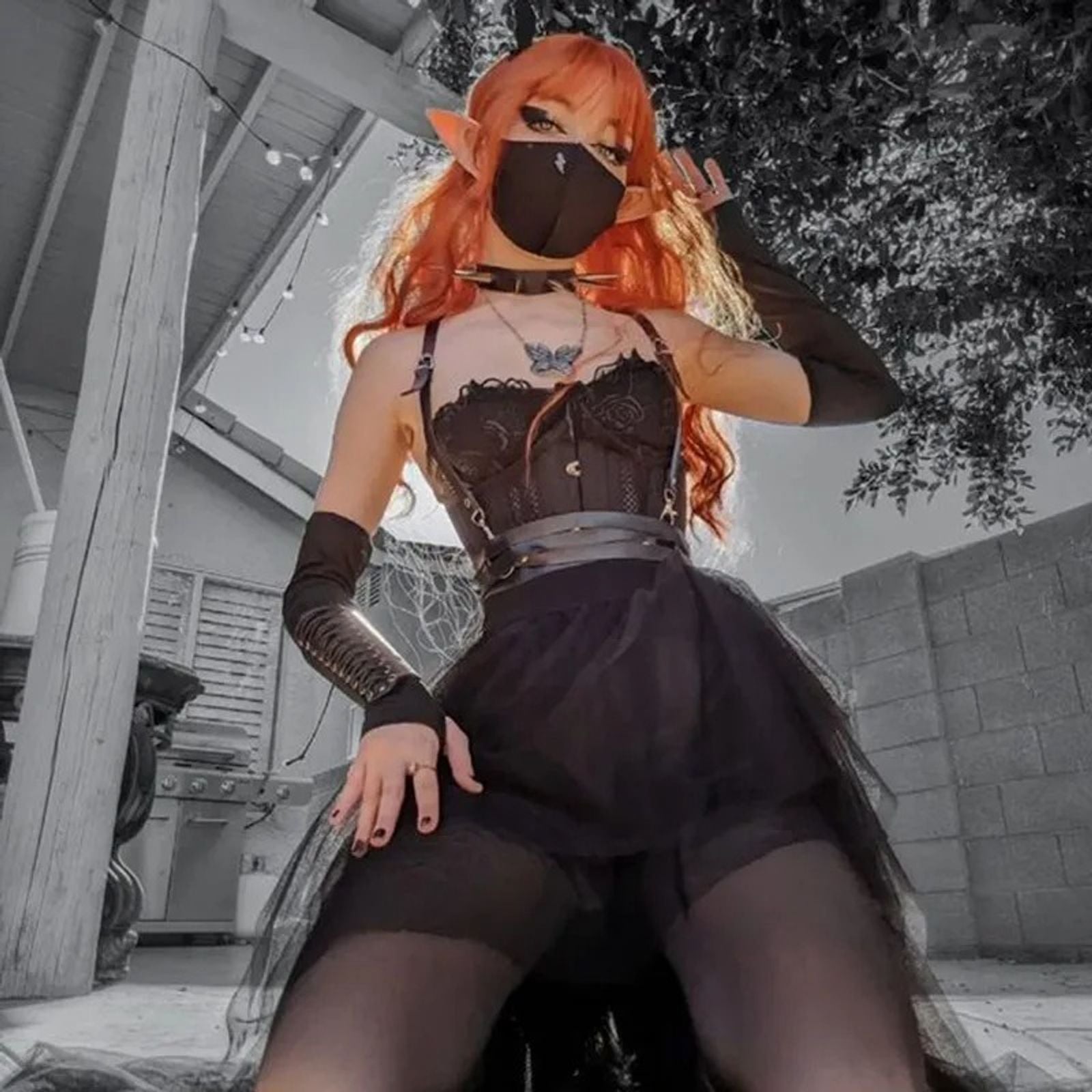 High-Waisted Irregular Skirt for Women - Gothic Style