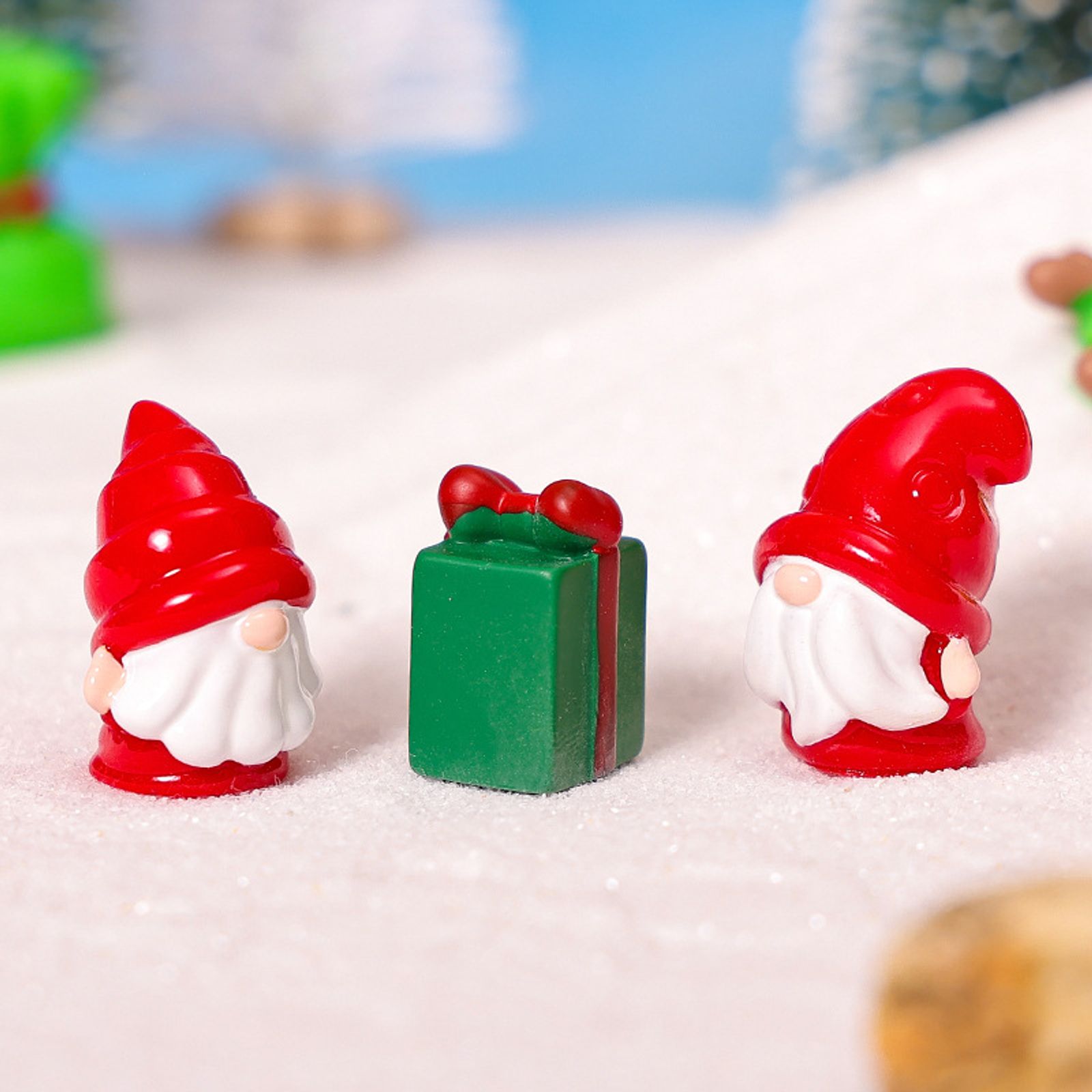 Cute Mini Resin Gnomes Christmas Figurines for DIY Decor