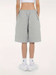 Plus-Size Grey Drawstring Waist Athletic Shorts for Women