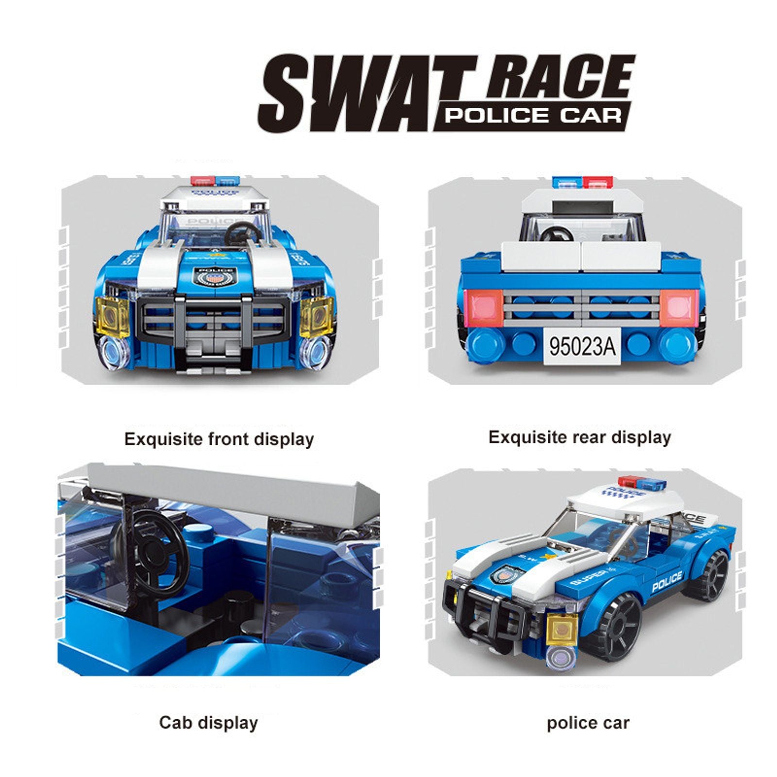 City Police Helicopter Building Blocks Educational Toy