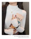 Solid Color Slim Turtleneck Sweater for Women