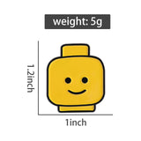 Funny Yellow Emoji Building Blocks Brooch Enamel Pin