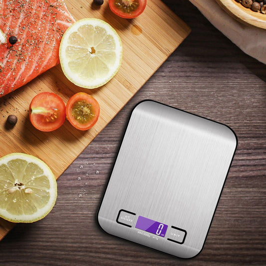 Portable Kitchen Scale with Stainless Steel Surface