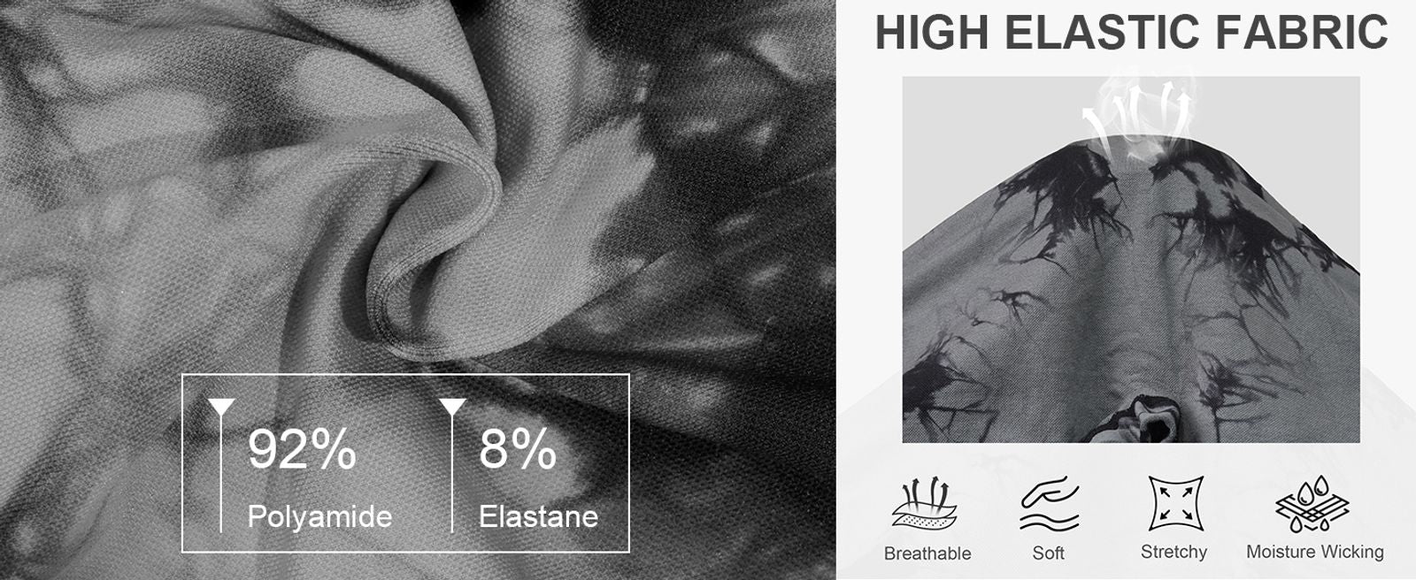 2pcs Women's High-Waist Tie-Dye Yoga Shorts