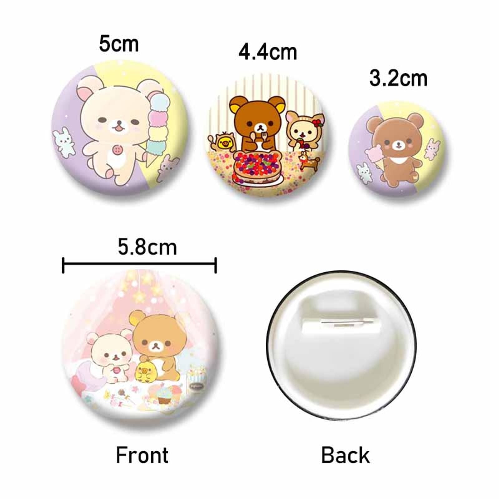 Cute Rilakkuma Kawaii Bear Brooch Custom Button Pin