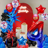 Spider Theme Number Balloons Set with Star Confetti