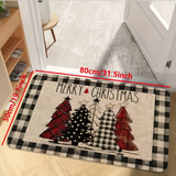 VIKAMA Christmas Tree Theme Rug and Mat Set