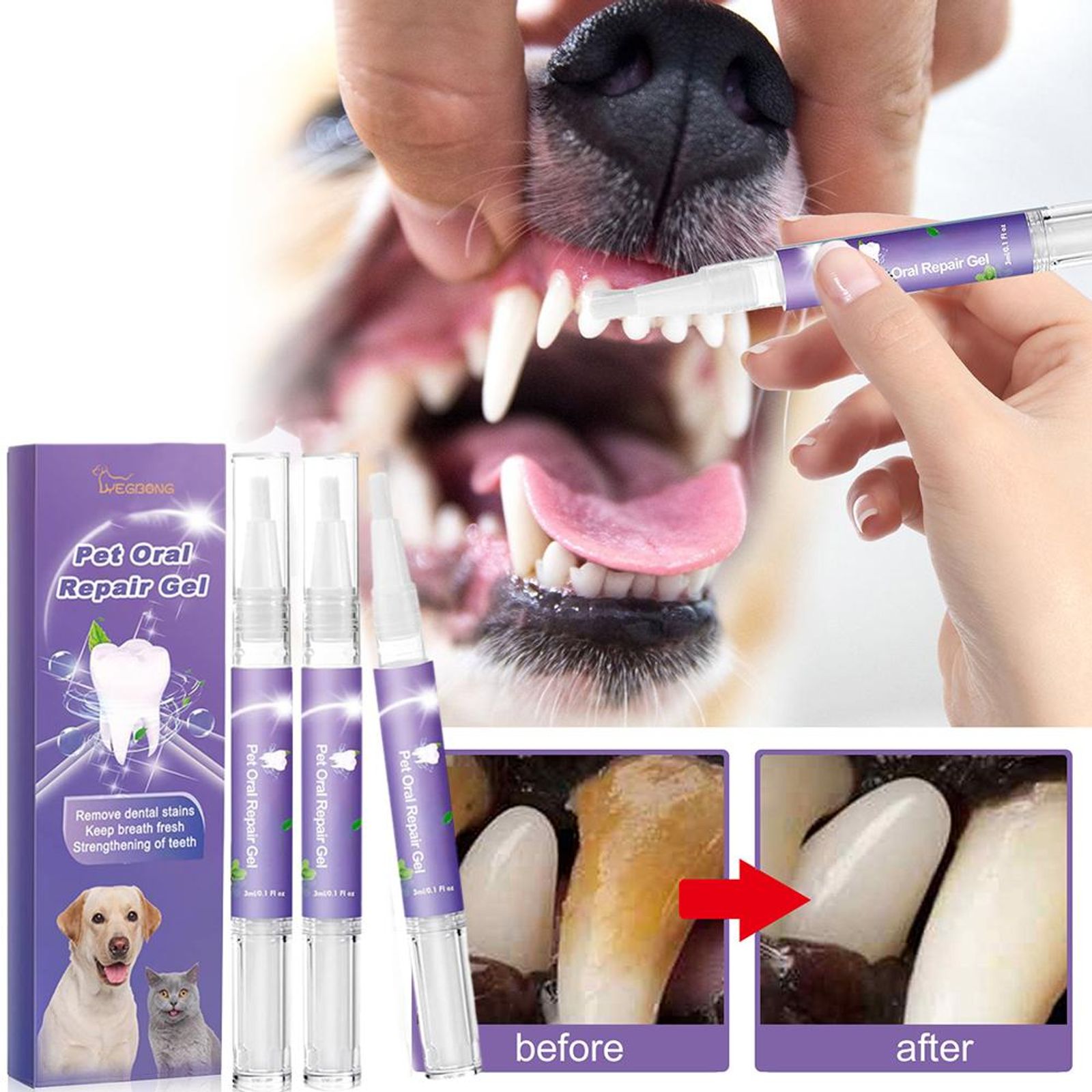 Natural Dog and Cat Toothpaste Gel for Fresh Breath