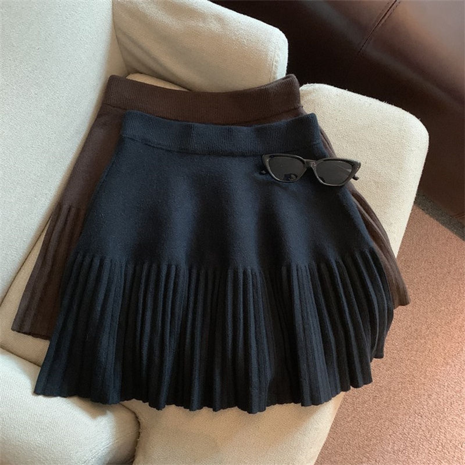 Korean Sweet Pleated Mini Skirt for Women