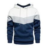 Men's Fleece Thermal Patchwork Hoodie for Outdoor Sports