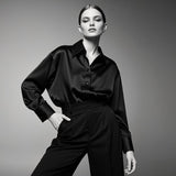 Elegant Multicolor Satin Casual Shirt for Women