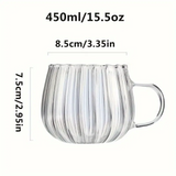 Pumpkin Striped Glass Cup Set - 450ml