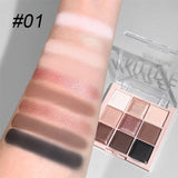 9-Color Matte & Shimmer Eyeshadow Palette - Soft Milk Tea Tones
